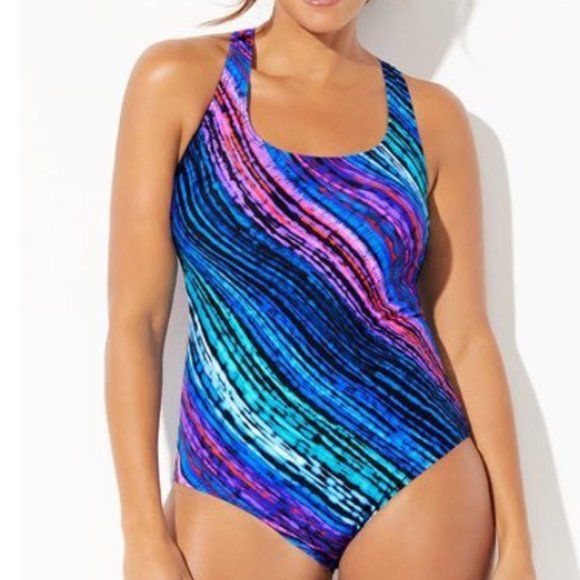 New Crossback Freestyle Sport One Piece swimsuits For All plus size 24 - Picture 1 of 4